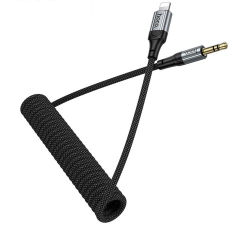 Аудіо кабель Aux Hoco UPA33A Nuevo (Lightning to AUX 3.5mm) (1.5m) Black