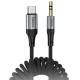 Аудіо кабель Aux Hoco UPA33B Nuevo (Type-C to AUX 3.5mm) (1.5m) Black