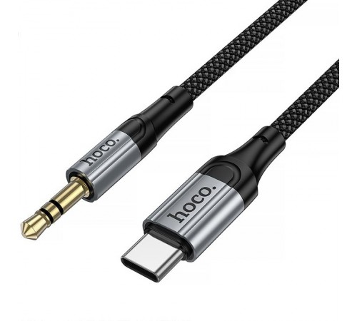 Аудіо кабель Aux Hoco UPA33B Nuevo (Type-C to AUX 3.5mm) (1.5m) Black