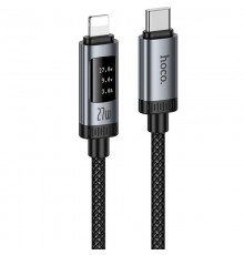 Дата кабель Hoco U148 Lord with display Type-C to Lightning 27W (1.2m) Black