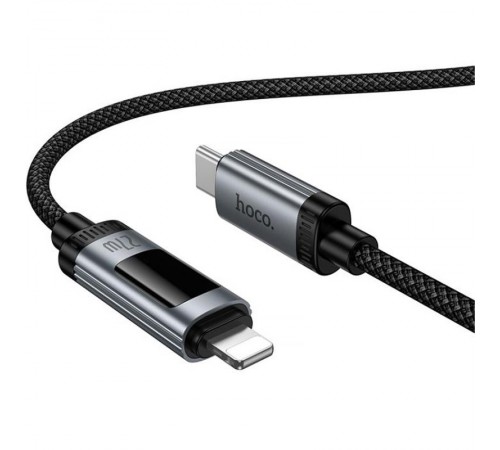Дата кабель Hoco U148 Lord with display Type-C to Lightning 27W (1.2m) Black