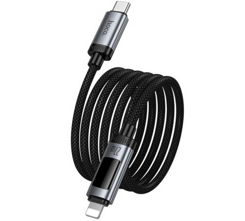 Дата кабель Hoco U148 Lord with display Type-C to Lightning 27W (1.2m) Black