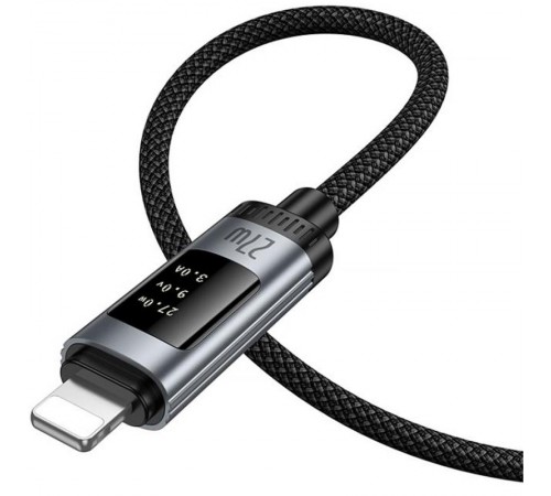 Дата кабель Hoco U148 Lord with display Type-C to Lightning 27W (1.2m) Black