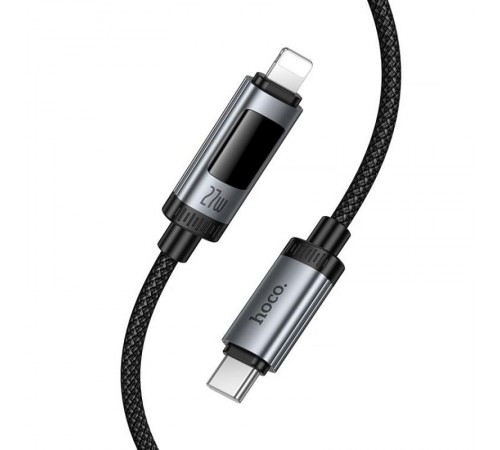 Дата кабель Hoco U148 Lord with display Type-C to Lightning 27W (1.2m) Black