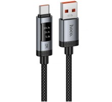 Дата кабель Hoco U148 Lord with display USB to Type-C 100W (1.2m) Black