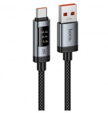 Дата кабель Hoco U148 Lord with display USB to Type-C 100W (1.2m) Black
