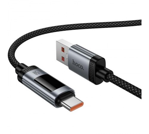 Дата кабель Hoco U148 Lord with display USB to Type-C 100W (1.2m) Black