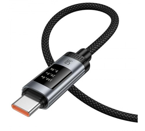Дата кабель Hoco U148 Lord with display USB to Type-C 100W (1.2m) Black
