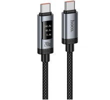 Дата кабель Hoco U148 Lord with display Type-C to Type-C 100W (1.2m) Black