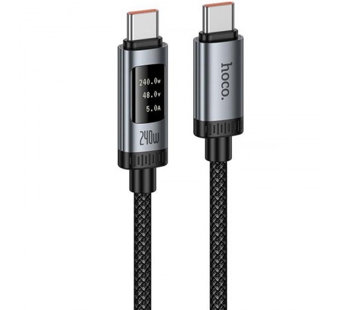 Дата кабель Hoco U148 Lord with display Type-C to Type-C 100W (1.2m) Black