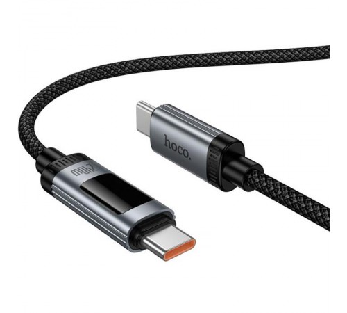 Дата кабель Hoco U148 Lord with display Type-C to Type-C 100W (1.2m) Black