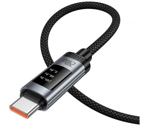 Дата кабель Hoco U148 Lord with display Type-C to Type-C 100W (1.2m) Black