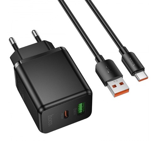 МЗП Hoco C157A Smart PD30W+QC3.0 (1USB-A/1C) + кабель USB to Type-C Black