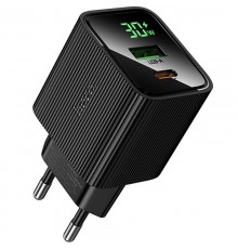 МЗП Hoco CS84A Excellent with digital display PD30W+QC3.0 (1USB-A/1C) Black