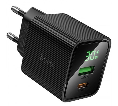 МЗП Hoco CS84A Excellent with digital display PD30W+QC3.0 (1USB-A/1C) Black