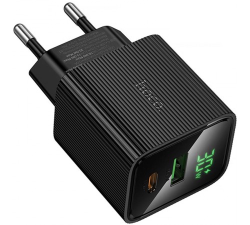 МЗП Hoco CS84A Excellent with digital display PD30W+QC3.0 (1USB-A/1C) Black