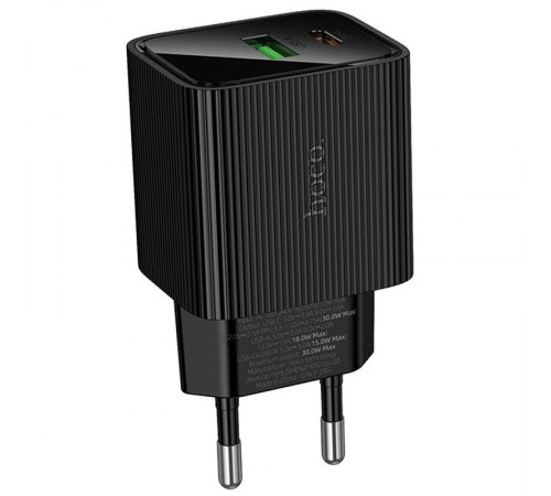 МЗП Hoco CS84A Excellent with digital display PD30W+QC3.0 (1USB-A/1C) Black