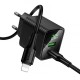 МЗП Hoco CS83A Excellent with digital display PD20W+QC3.0 (1USB-A/1C) + кабель Type-C to Lightning Black