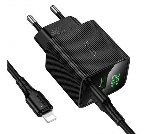 МЗП Hoco CS83A Excellent with digital display PD20W+QC3.0 (1USB-A/1C) + кабель Type-C to Lightning Black