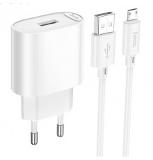 МЗП Hoco C109A Fighter 10.5W (1USB-A) + кабель USB to MicroUSB White