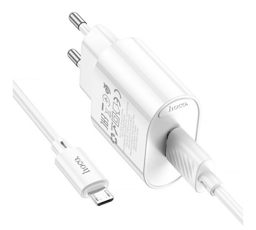 МЗП Hoco C109A Fighter 10.5W (1USB-A) + кабель USB to MicroUSB White