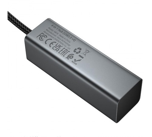 Перехідник HUB Hoco HB1B 4in1 (USB to 4xUSB 3.0) (1m) Metal gray