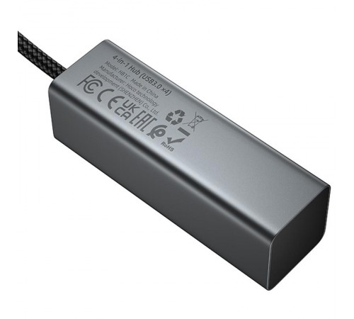 Перехідник HUB Hoco HB1C 4in1 (Type-C to 4xUSB 3.0) (1m) Metal gray