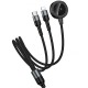 Дата кабель Hoco CW64 3in1 Type-C to iWatch/Lightning/Type-C 15W (1.2m) Black