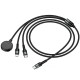 Дата кабель Hoco CW64 3in1 Type-C to iWatch/Lightning/Type-C 15W (1.2m) Black