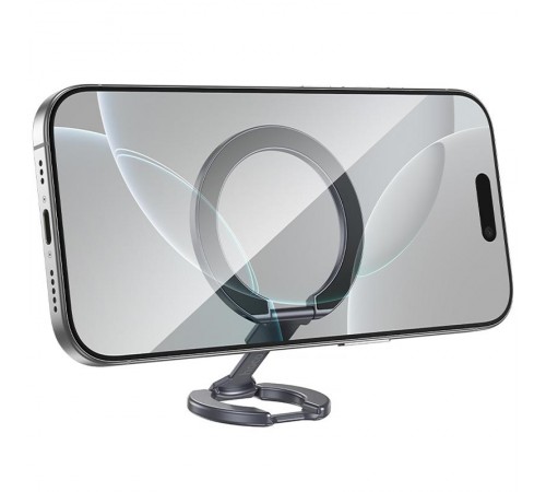Магнітний тримач для телефону Hoco GH9 Double-ring Metal gray