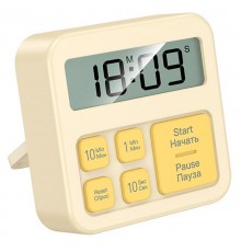 Електронний таймер + годинник Hoco HX43 Electronic Yellow