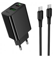 МЗП Hoco CS95A Leader PD30W+QC3.0 (1USB-A/1C) + кабель Type-C to Type-C Black