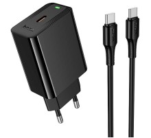 МЗП Hoco CS93A Leader PD20W (1USB-C) + кабель Type-C to Type-C Black