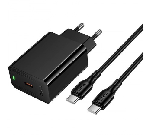 МЗП Hoco CS93A Leader PD20W (1USB-C) + кабель Type-C to Type-C Black
