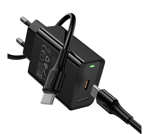 МЗП Hoco CS93A Leader PD20W (1USB-C) + кабель Type-C to Type-C Black