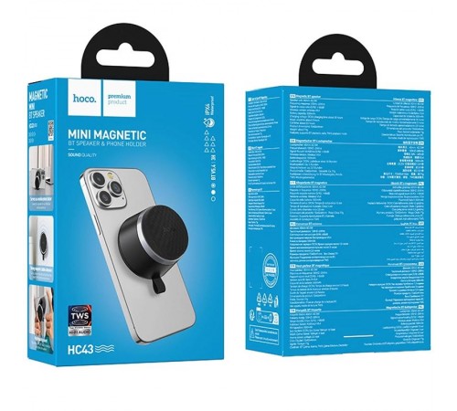Bluetooth Колонка Hoco HC43 Surpass Mini Magnetic Black