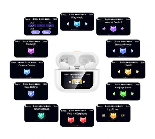 Бездротові TWS навушники Hoco EW88 Rampino with Touch Screen ANC White