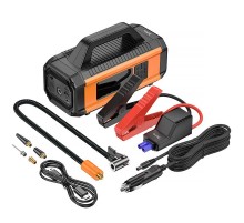 Пусковий пристрій + насос для автомобіля Hoco QS4 Intelligent Starter and Air Pump 10000 mAh Black
