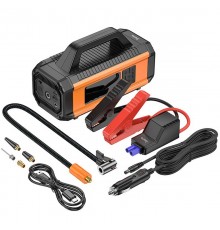 Пусковий пристрій + насос для автомобіля Hoco QS4 Intelligent Starter and Air Pump 10000 mAh Black