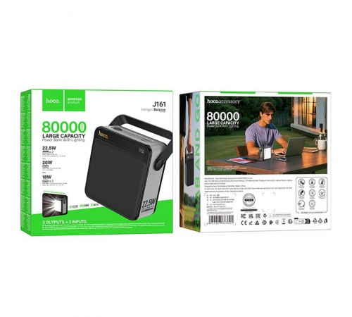 Портативний ЗП Power Bank Hoco J161 Power 22.5W+PD20W with lighting 80000 mAh Black / Gray