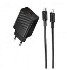 МЗП Borofone BAS75A Source PD30W (1USB-C) + кабель Type-C to Lightning Black