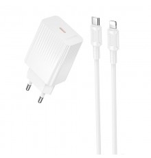 МЗП Borofone BAS75A Source PD30W (1USB-C) + кабель Type-C to Lightning White