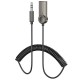 Bluetooth аудіо ресивер Borofone BC56 Peaceful with cable Metal gray