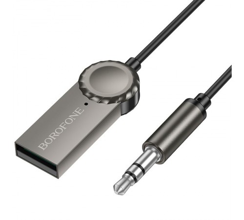 Bluetooth аудіо ресивер Borofone BC56 Peaceful with cable Metal gray