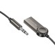Bluetooth аудіо ресивер Borofone BC56 Peaceful with cable Metal gray