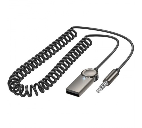 Bluetooth аудіо ресивер Borofone BC56 Peaceful with cable Metal gray