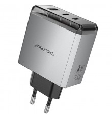 МЗП Borofone BN22 Lena PD65W (1USB-A/2C) Metal gray