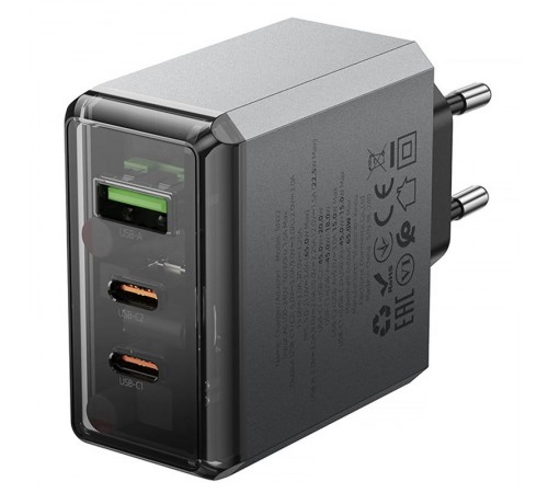 МЗП Borofone BN22 Lena PD65W (1USB-A/2C) Metal gray
