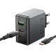 МЗП Borofone BN22 Lena PD65W (1USB-A/2C) + кабель Type-C to Type-C Metal gray