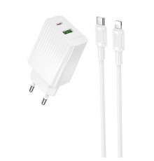 МЗП Borofone BAS76A Source PD30W+QC3.0 (1USB-A/1C) + кабель Type-C to Lightning White